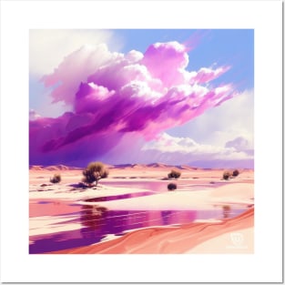 Pink Desert Clouds Posters and Art